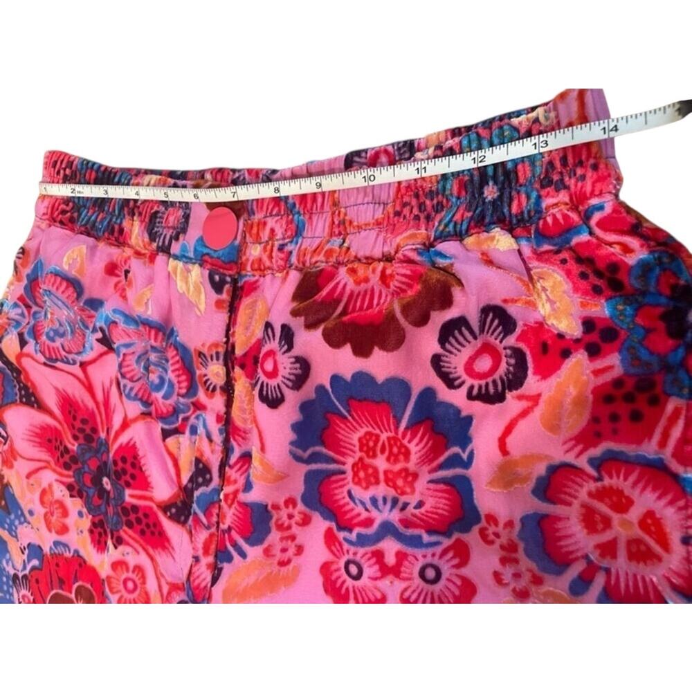 Free People Sun Valley Velvet Pants Joggers‎ Floral Print Embroidery- Small - Picture 8 of 9